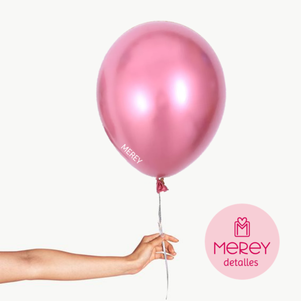 Globo Latex Chrome Fucsia + Helio 12"