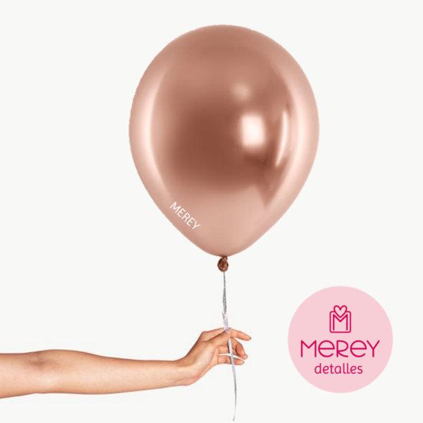 Globo Latex Chrome Rosegold + Helio 12"