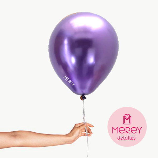 Globo Latex Chrome Violeta + Helio 12"