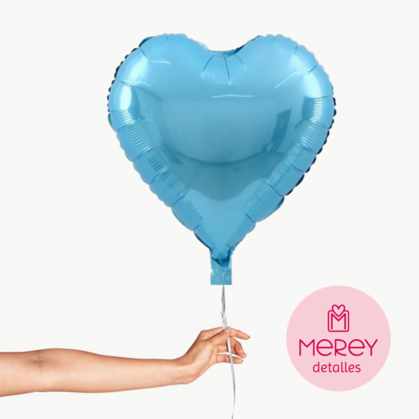 Globo Foil Corazon Celeste + Helio 18"