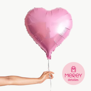 Globo Foil Corazon Rosa + Helio 18"