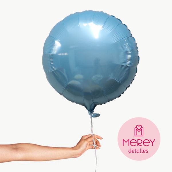 Globo Foil Redondo Celeste + Helio 18"