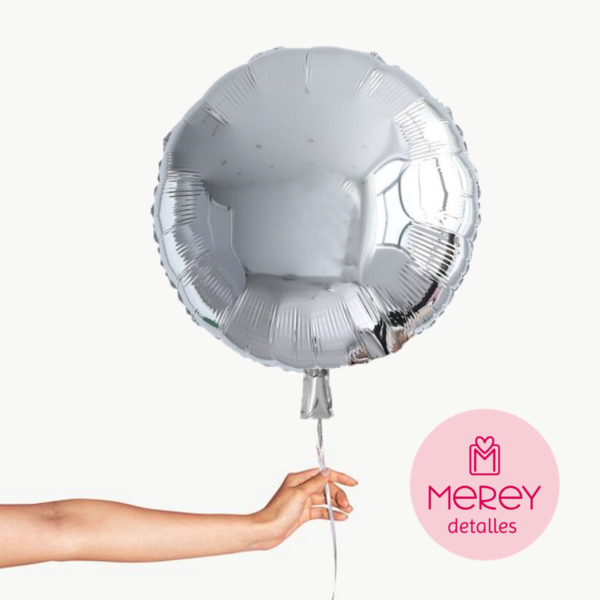 Globo Foil Redondo Platal + Helio 18"