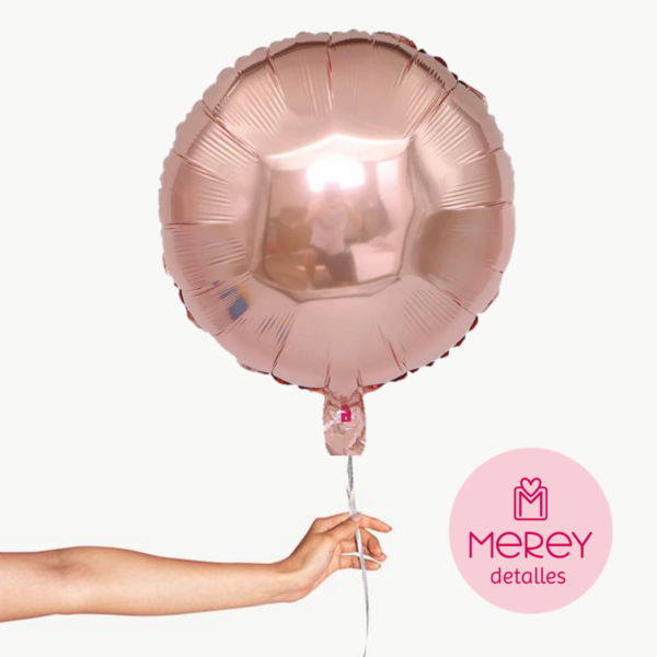 Globo Foil Redondo Rosegold + Helio 18"