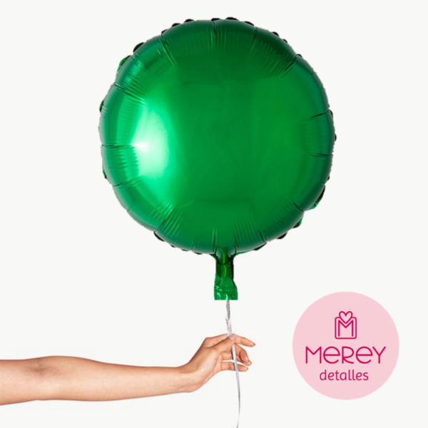 Globo Foil Redondo Verde + Helio 18"