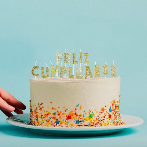Set Velas Feliz Cumpleaños Gibre Dorado