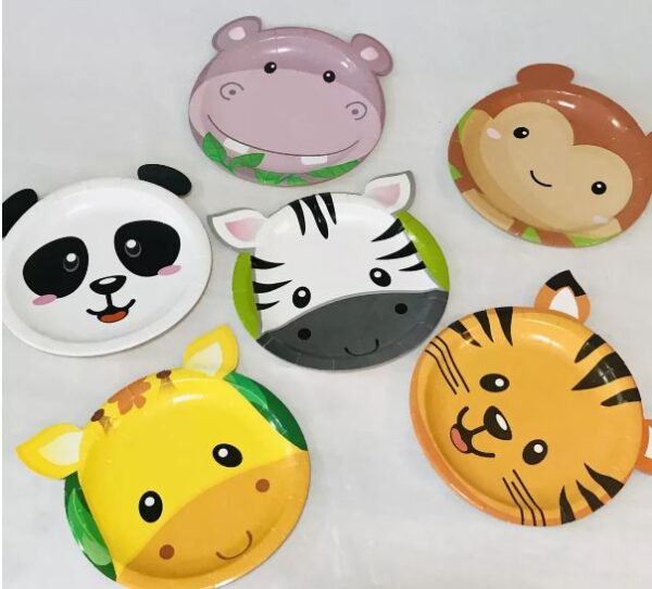 Platos polipapel Animalitos surtidos 6und